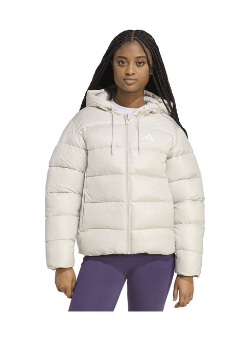 Adidas Essentials ClimaWarm Synthetic Down Puffer Hooded Jacket Beige Women ADIDAS CORE | Jackets | JV7768-